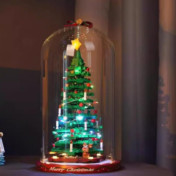 Acryl-Vitrine kompatibel mit Lego 40573 Weihnachtsbaum 40338 Weihnachtsglasmodell – Transparenter staubdichter Schutz, Sammlungs-Organizer, Aufbewahrungsschrank (nur Vitrine)