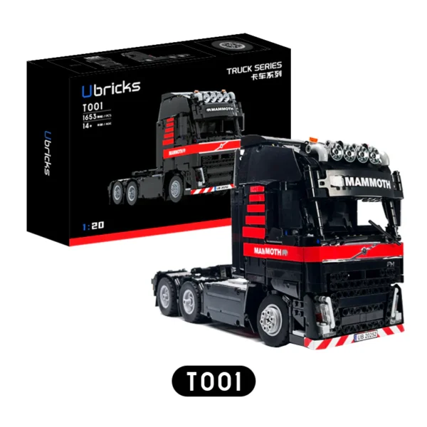 1653 Teile Ubricks T001 FH dreiachsiger Schwerlastwagen (galvanisch dynamisierte Version)