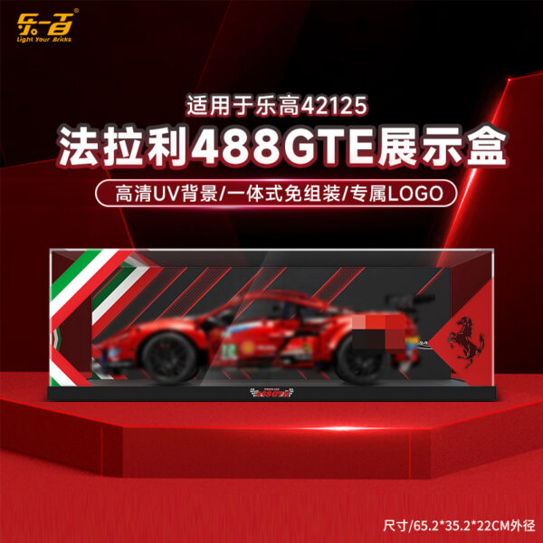 LEGO 42125 Ferrari 488 GTE „AF Corse #51“ (Technic) Acryl-Displaybox (LEGO nicht enthalten)