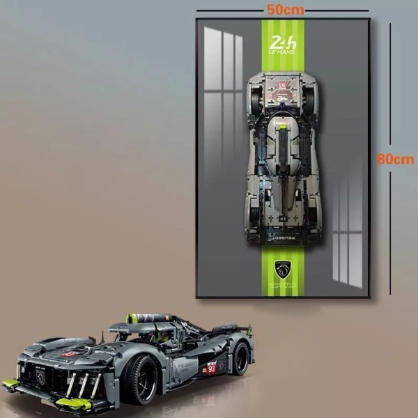LEGO 42156 Peugeot, Geschenk für erwachsene Sammler, geeignet für LEGO Auto-Wanddisplay (enthält nur das Wandpaneel)