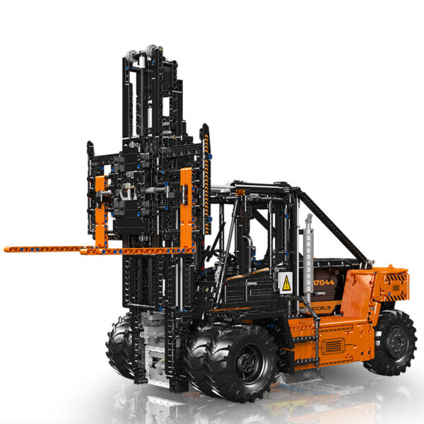 MOULD KING 17044 Orangefarbener Schwerlaststapler mit Motor und 4579 Teilen