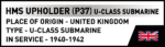 Cobi HMS Upholder (P37) U-class submarine 4862